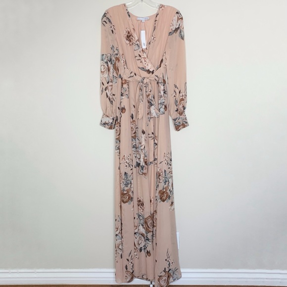Baltic Born | Dresses | Baltic Born Lydia Maxi Dress Taupe Floral | Poshmark